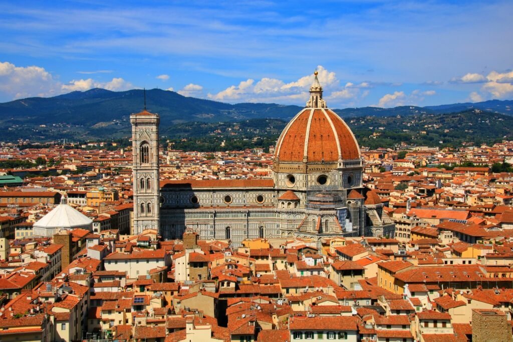 Florence Cathedral and its dome above the city rooftops