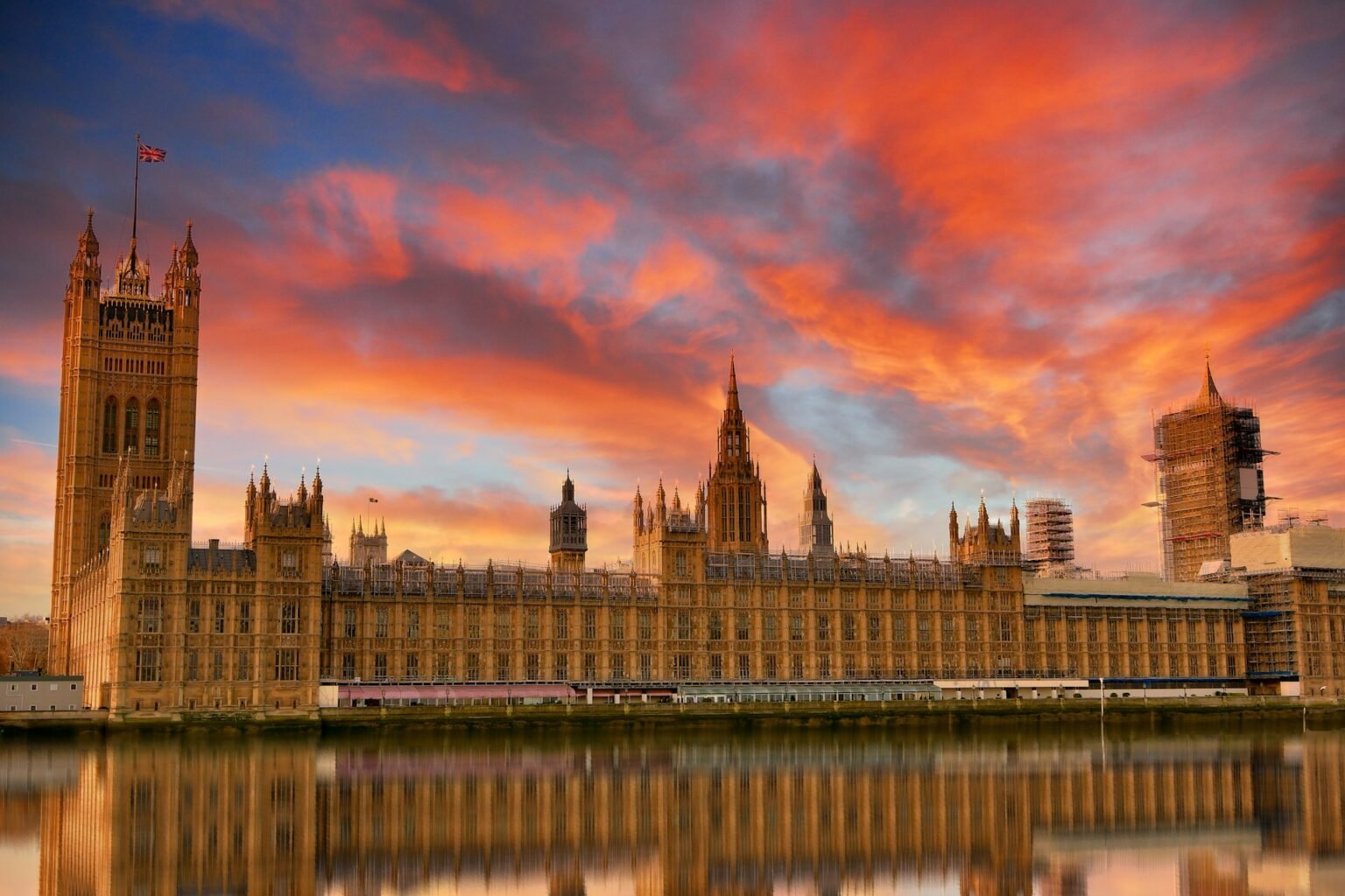 The Houses of Parliament at sunset