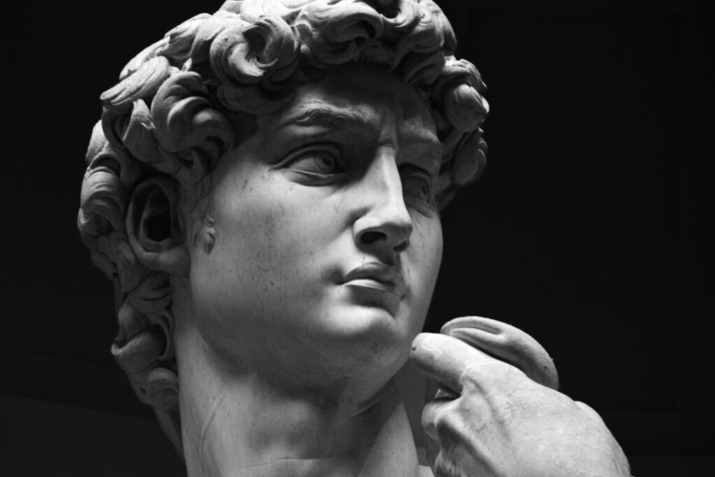 Close-up of Michelangelo’s David