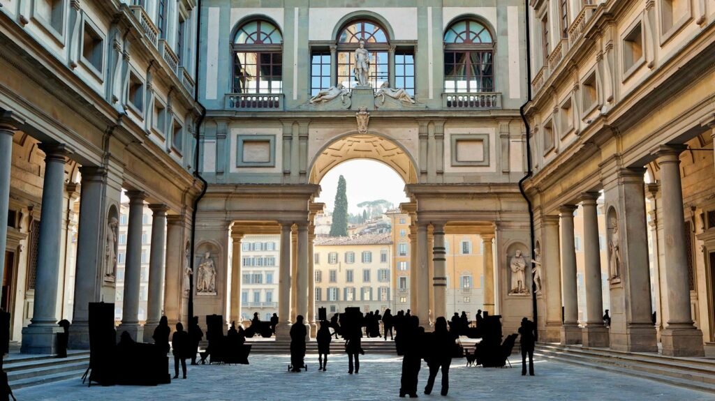 The Uffizi Gallery courtyard in Florence